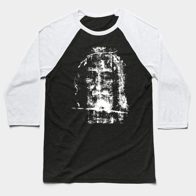 Shroud of Turin Jesus Christ Face Baseball T-Shirt by Beltschazar